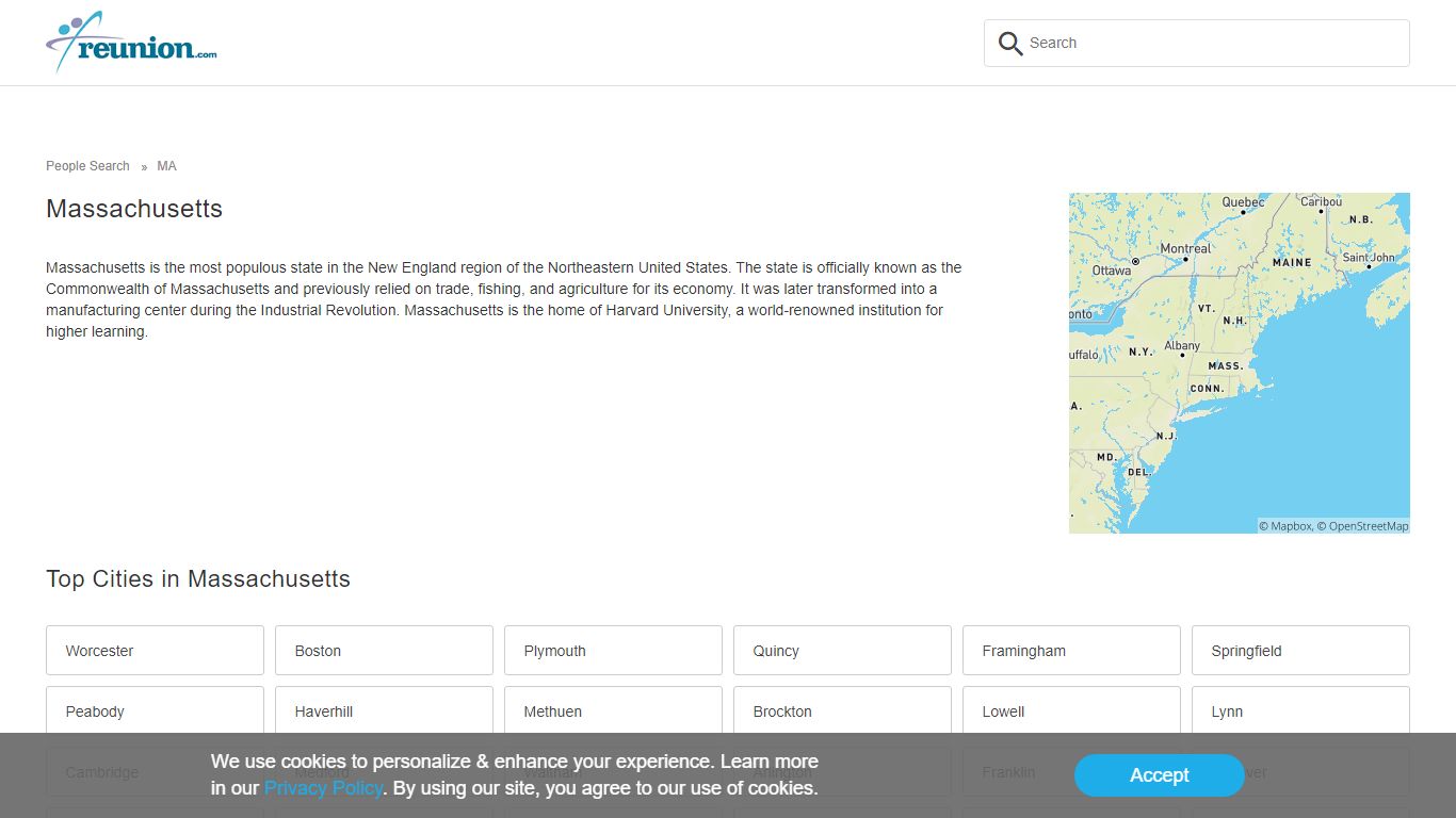 Massachusetts People Finder & People Search - Reunion.com